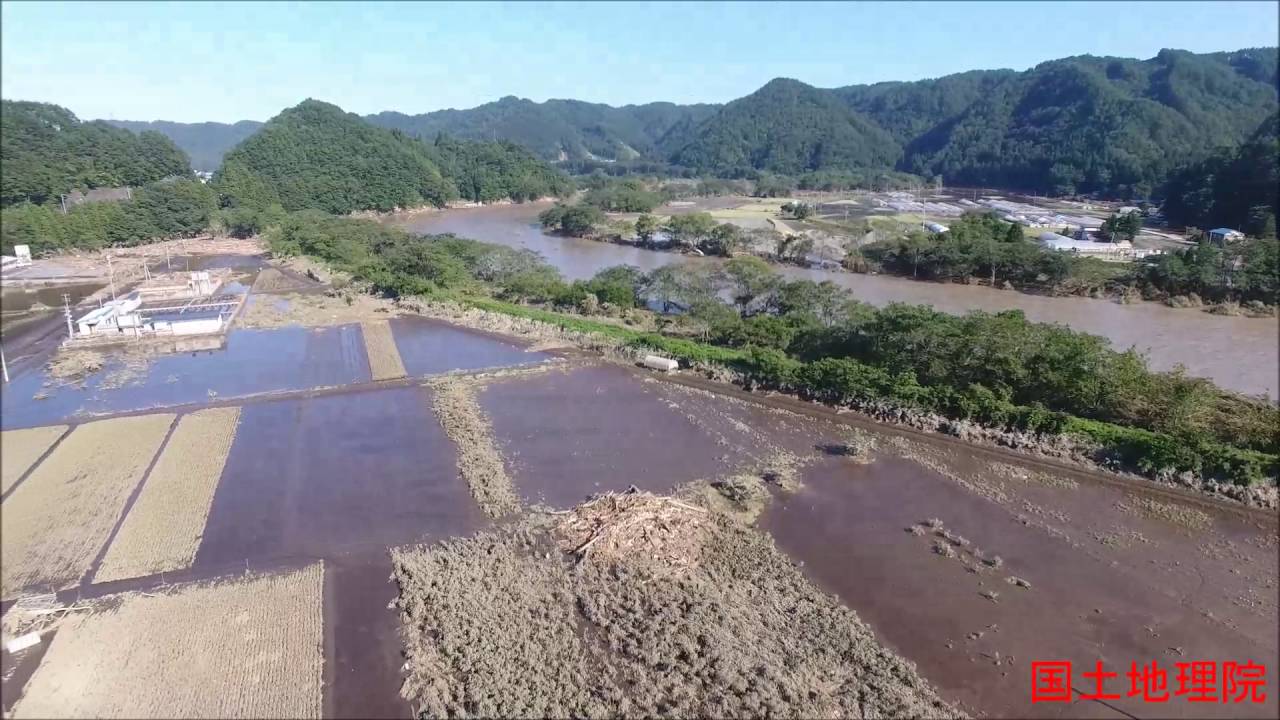 【国土地理院】岩手県岩泉町中島周辺（小本川）の被災個所（平成28年8月31日撮影）（ノーカット版）