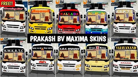 10+ SKINS FOR PRAKASH BV MAXIMA BUS MOD FOR BUSSID || PRAKASH BV MAXIMA || BUS SIMULATOR INDONESIA