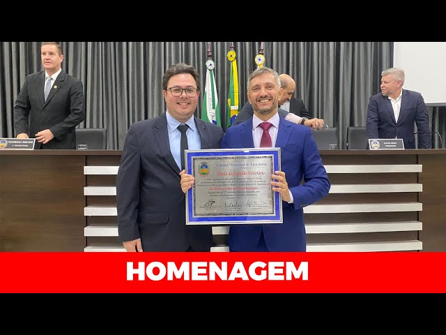 DELEGADO DR. MARCUS FELIPE RECEBE TÍTULO DE CIDADÃO HONORÁRIO DE APUCARANA