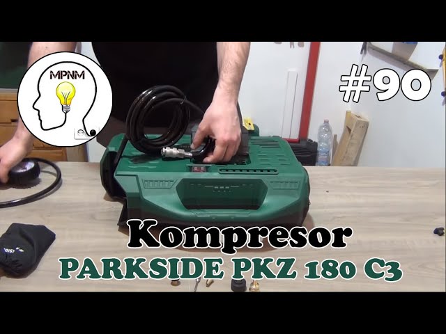 Parkside Piston 180 REVIEW 3550 / 8bar Air Compressor 1100W) - YouTube with PKZ 180l Pump C5 (Lidl TEST