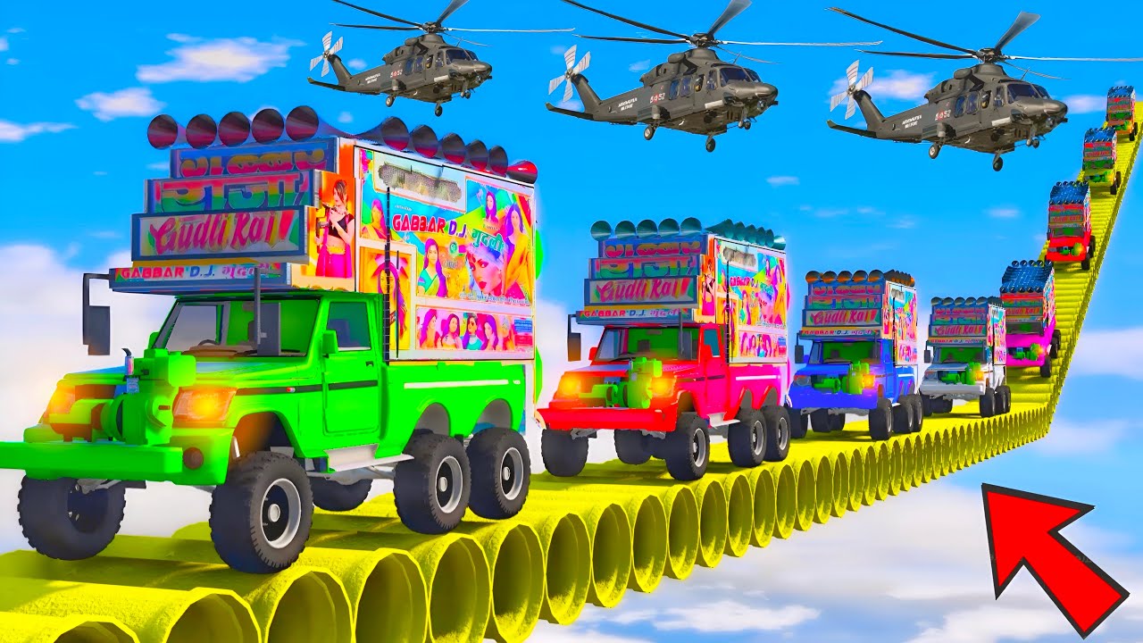 World's Highest 😱😲 GTA 5 ! TRIED THE IMPOSSIBLE 😲😳 SUPER MEGA RAMP CHALLENGE ! INDIAN All 11 DJ