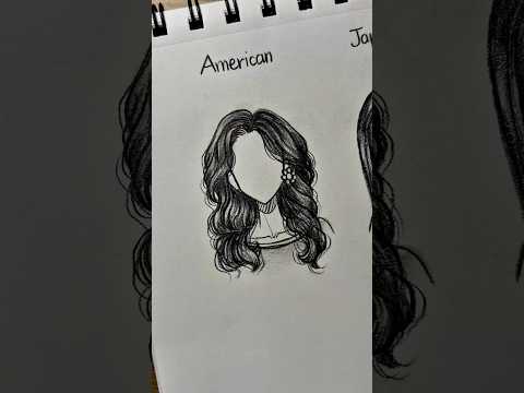 ✏️✨Drawing girl hair ( american, japan, korean)✨ #drawing #tutorial #art #shortvideo #sketch #viral