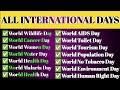 all international days| महत्वपूर्ण दिवस | ssc | railway | bssc | bihar daroga &amp; all exam #railway 