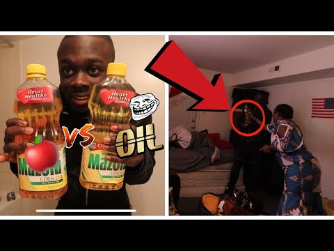 APPLEJUICE IN OIL BOTTLE PRANK ON CREAZY AFRICAN AUNTIE!!! *must Watch*
