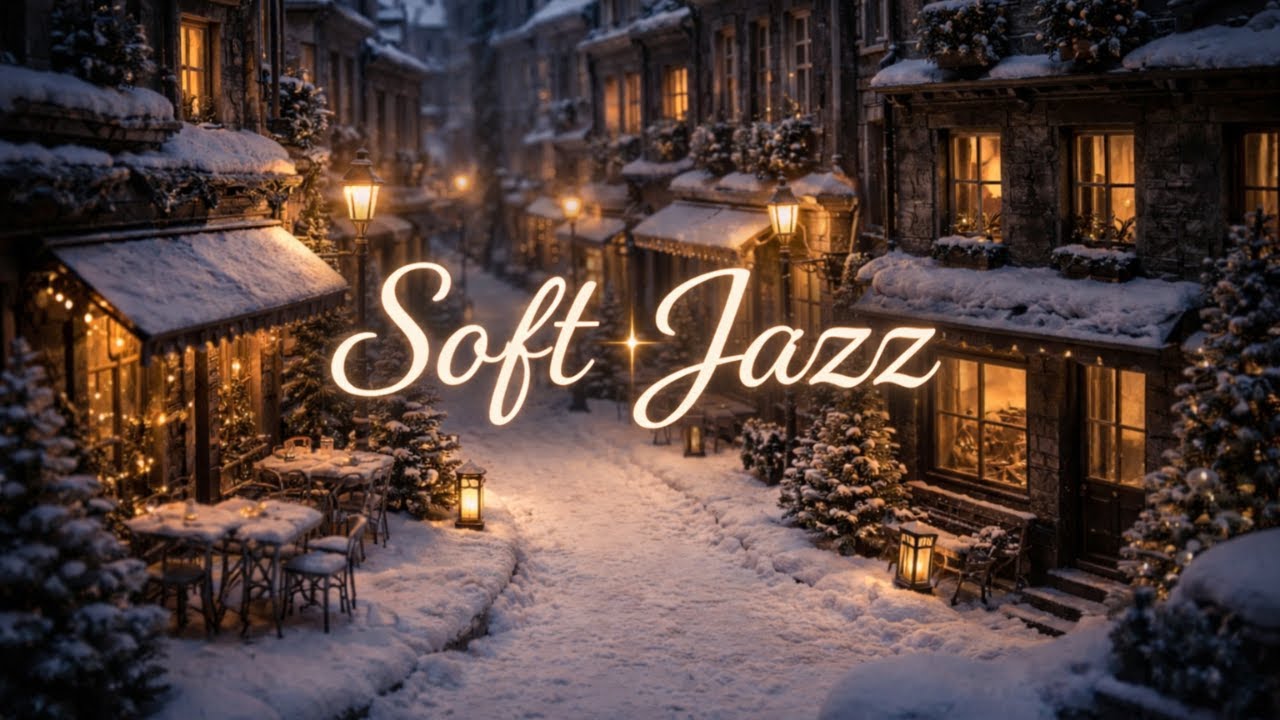 A Quiet Winter Street Where Jazz Whispers Through the Snow