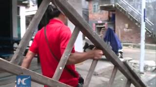 Toddler stuck in window rails rescued