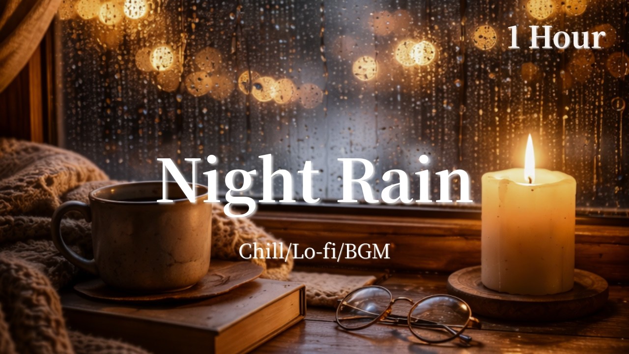 Night rain 1Hour Lo-fi & Chill for Study | Night Relaxing Beats