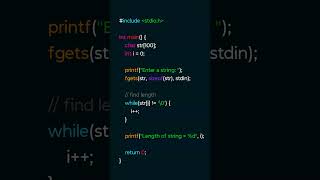C Program: Find Length of String Without Using strlen | #clanguage #cprogramming #codingtips