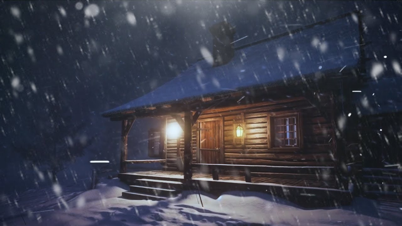 Intense Winter Storm at the Lake Howling Wind & Blowing Snow Sounds for ...