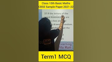 CBSE Sample Paper 2021-22 | Class 10th basic maths Term1 MCQ #37