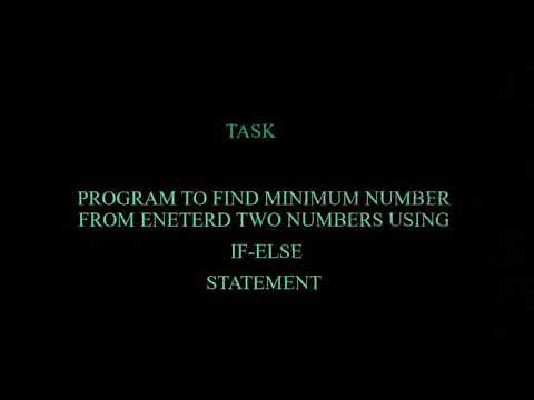 Minimum number from two numbers using if else