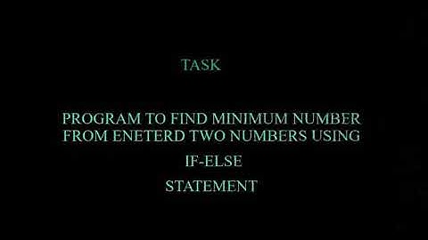 Minimum number from two numbers using if else