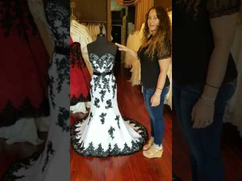 unique black and white wedding dresses