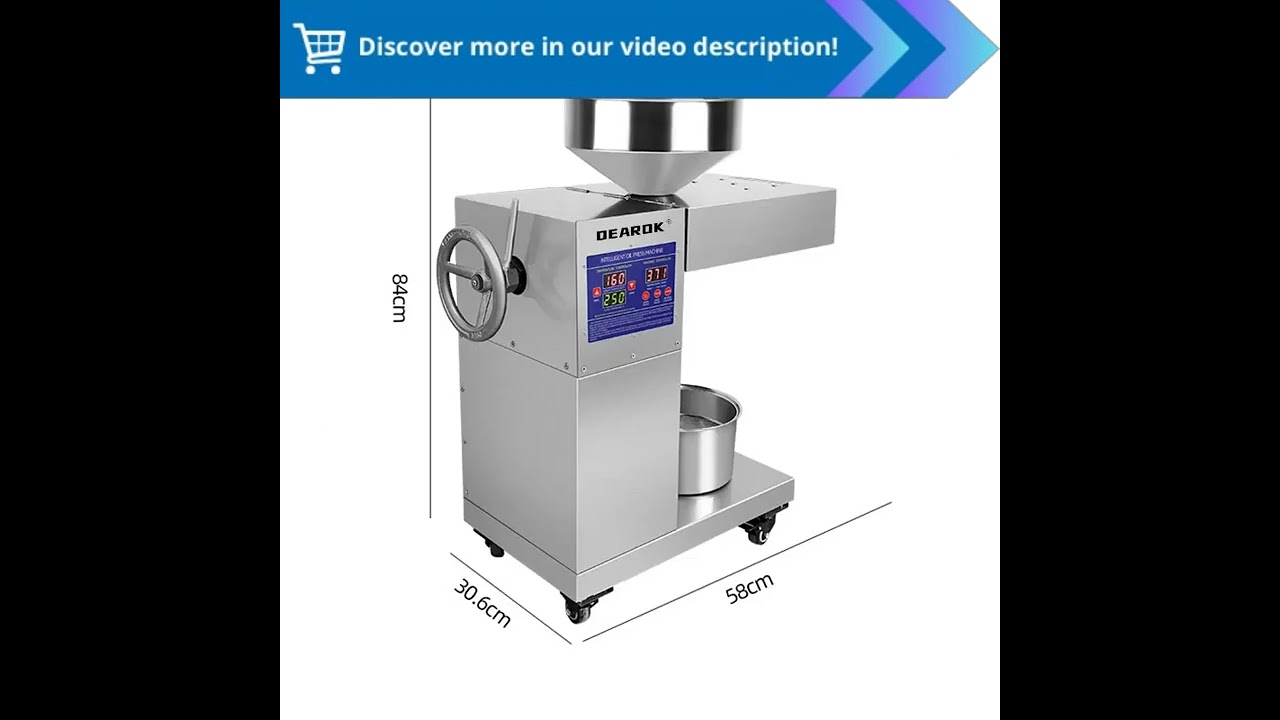 DEAROK-D06 Oil Press - Automatic Digital Temperature Control - 2520W Power - 20KG/h