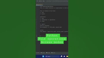 Python - file operations (read, write, append) #accessmodes #file #operations