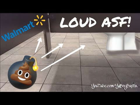 GUY SH!TING LOUDLY INSIDE WALMART RESTROOM!!