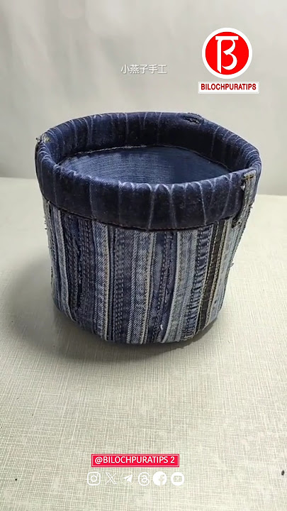Make a patchwork denim pen holder
