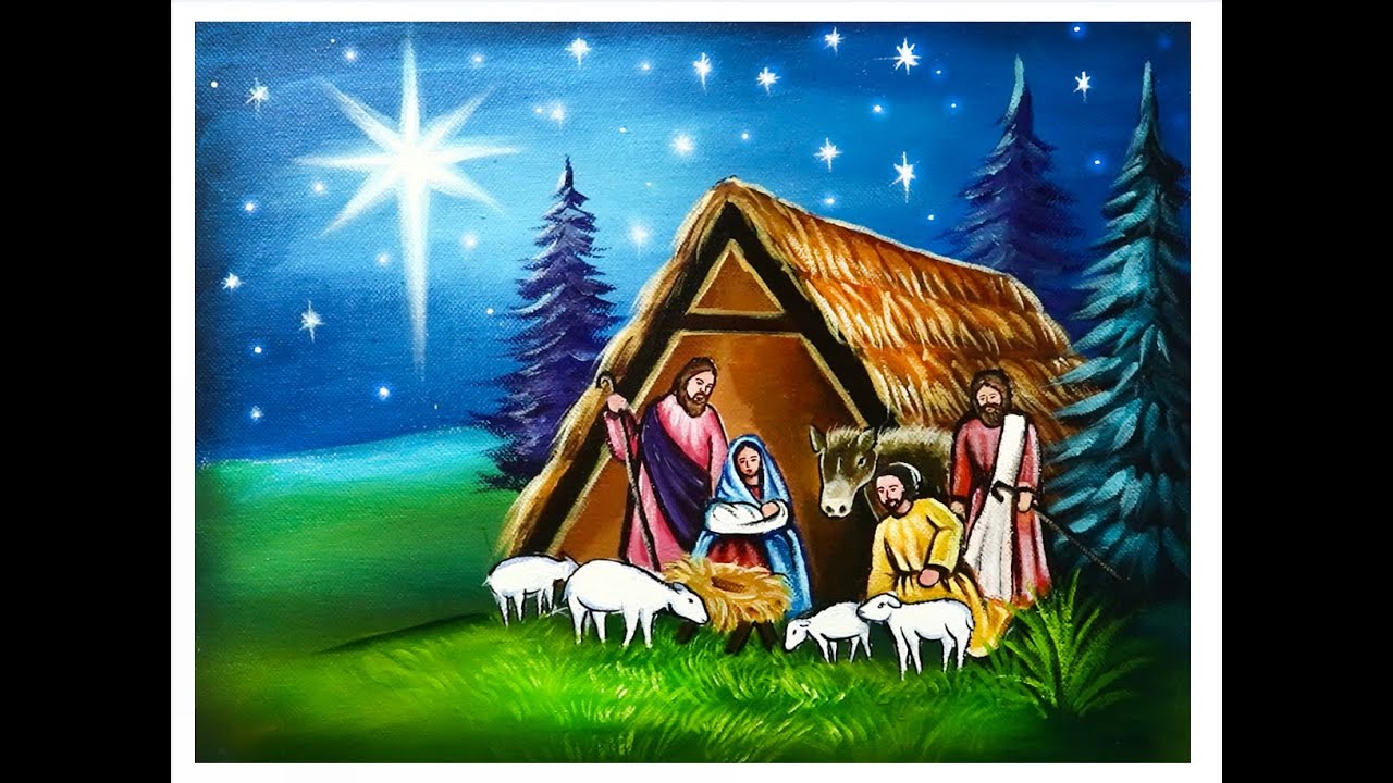 Nativity Scenery Acrylic Painting For Beginners Step By Step Daily Maxresdefault