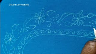 Simple &amp; Elegant Blouse Design With Aari Work |  Maggam Works 