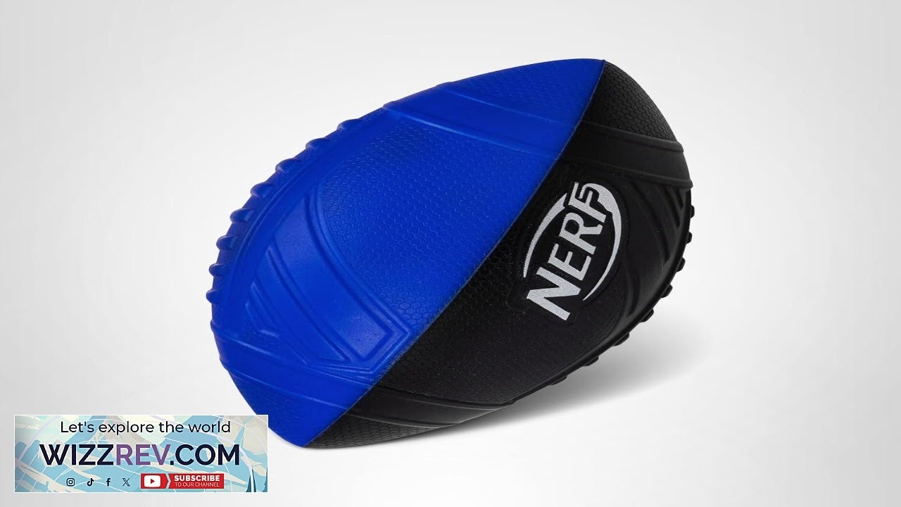 Nerf Pro Grip Football Blue Classic Foam Ball Easy to Catch