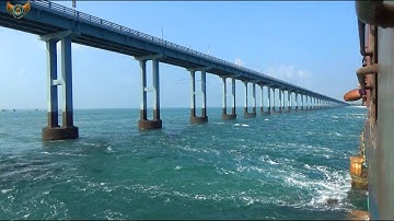 Train over the Sea then Onboard train || India