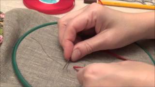 Вышивка лентами для начинающих. Вышивка рябины часть 1 ((Embroidery ribbons rowan. Part 1)