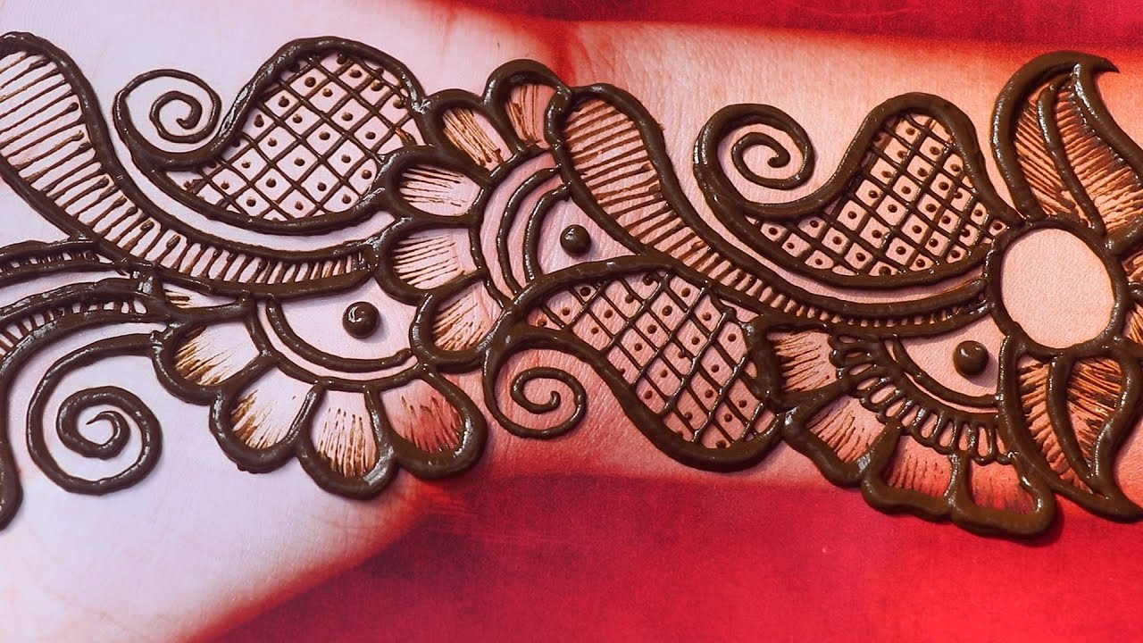 new arebic full hand henna mehndi design || front hand easy henna ...