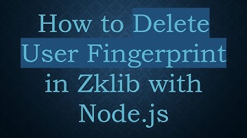How to Delete User Fingerprint in Zklib with Node.js