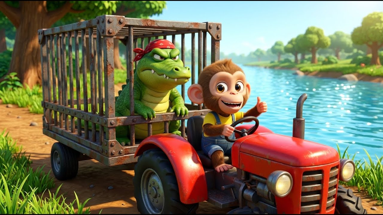 🚜 Фермерские приключения маленькой обезьянки Ники! Спасение с помощью экскаватора и строительство...