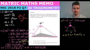 Matric Mathematics NSC Paper 2 November 2018 Memo - Question 7 (3D Trigonometry)