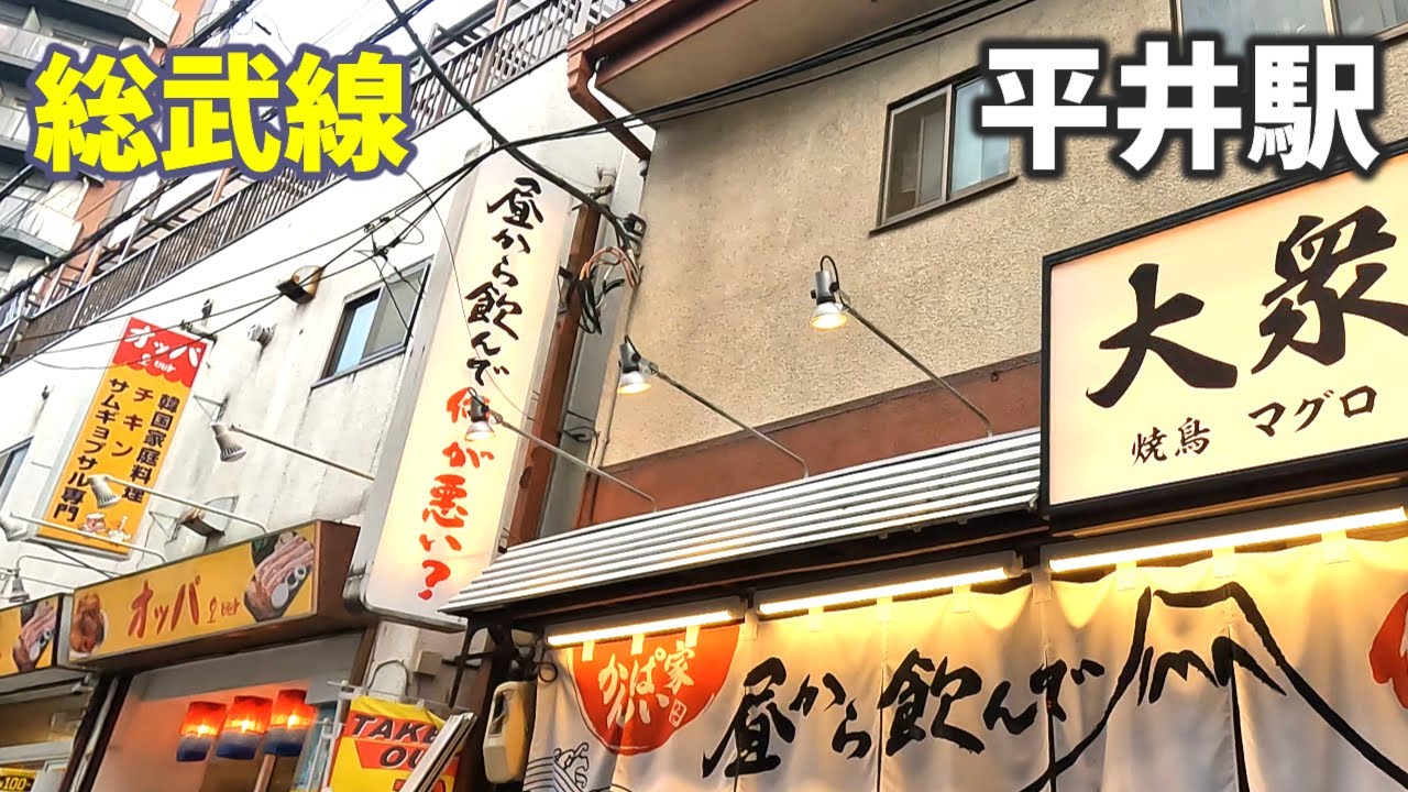 総武線 平井駅 駅周辺の風景【4K60FPS】2023年11月 HIRAI STATION SOUBU LINE