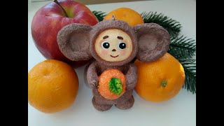 DIY Игрушка из ваты на ёлку Чебурашка/Toy made of cotton wool for the Christmas tree Cheburashka