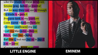 Eminem - Little Engine [Rhyme Scheme] Highlighted