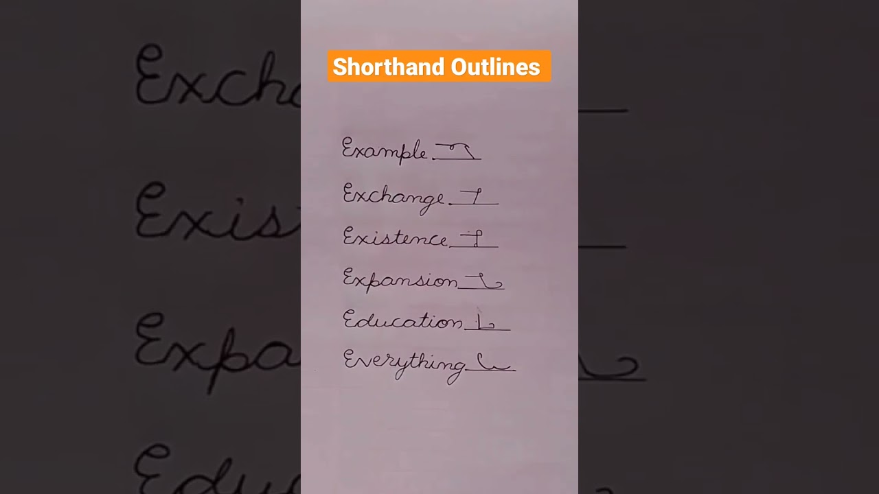 Important Common Words Outlines frequently used in English Shorthand Dictation # Viral# Shorts