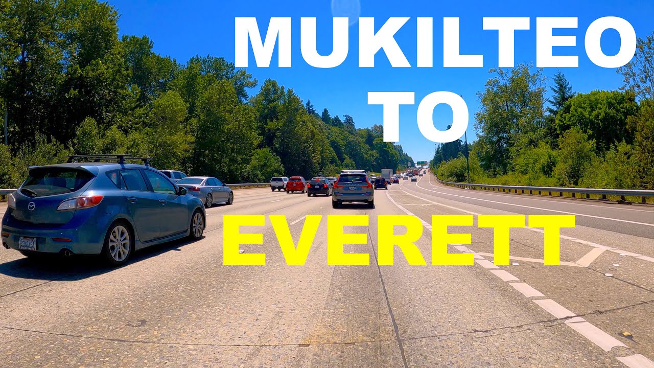 Drive 4K (No Talking, No Music) - Mukilteo to Everett to Lake Stevens, Washington