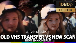 Old VHS transfer vs New film frame scanning by Alive Studios 277 views 7 months ago 1 minute, 26 seconds