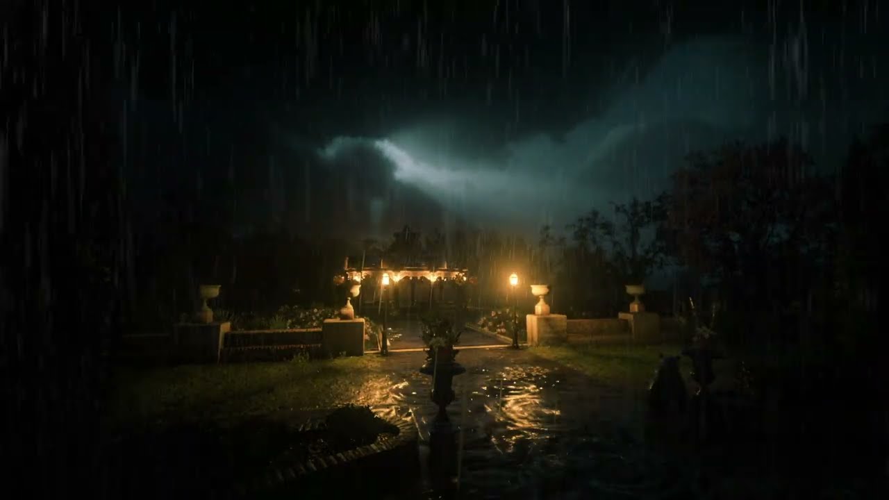 "Dark Garden in the Rain – Soothing Thunder & Storm Ambience"