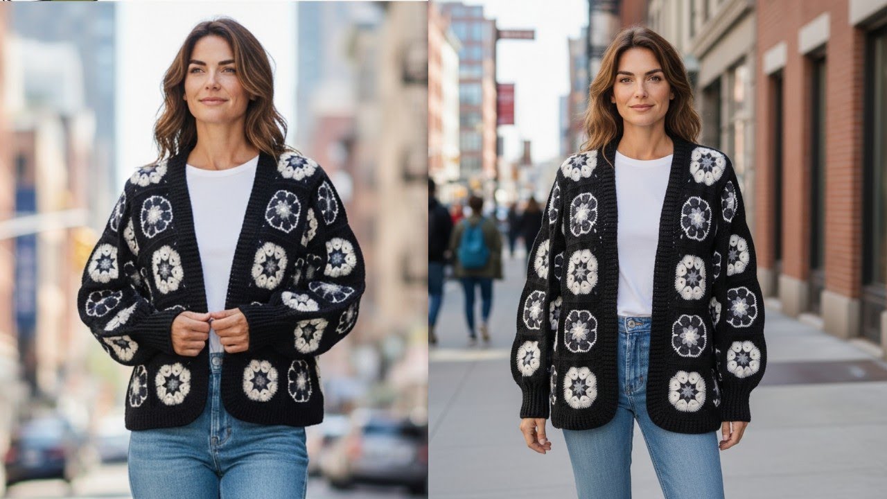 AFRİKA MENEKŞESİ MOTİFLİ HIRKA / MOTİFLİ HIRKA YAPIMI / AFRICAN FLOWER CROCHET CARDIGAN / ÖRGÜ MOTİF