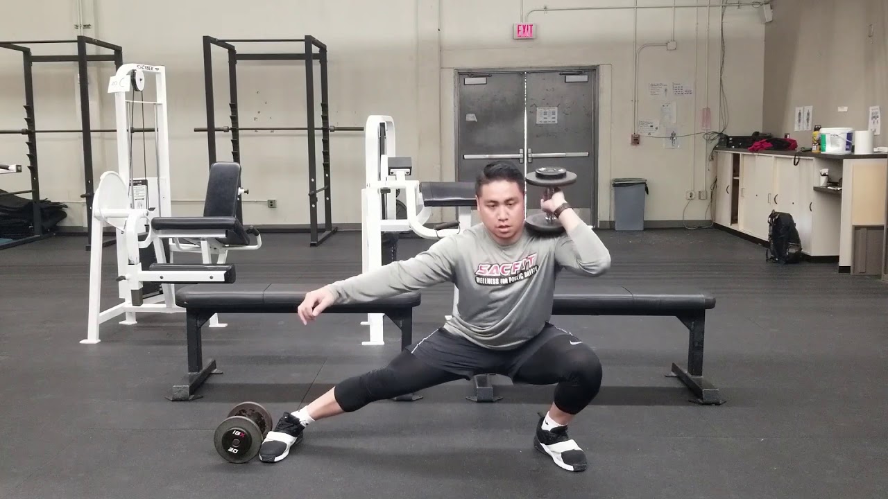 DB Uni IPSI Lateral Front Rack Lateral Lunge - YouTube