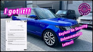 Land Rover Keyless Go Security Letter! Recall details