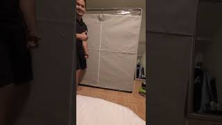 Installing my new fabric clothes closet and shelf from Walmart #walmart #fabriccloset #fabricshelf