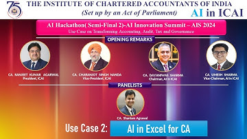 Hackathon Semi Final 2 (S1) – Use Case 2 | AI in Excel for CA | CA. Shantam Agrawal