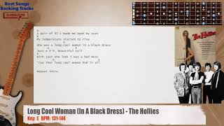 Video thumbnail of "🎸 Long Cool Woman (In A Black Dress) - The Hollies Guitar Backing Track with chords and lyrics"