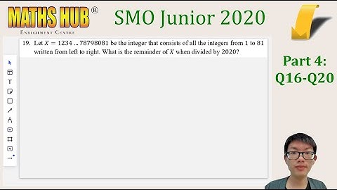 Singapore Mathematical Olympiad (SMO) Junior 2020 Q16-20