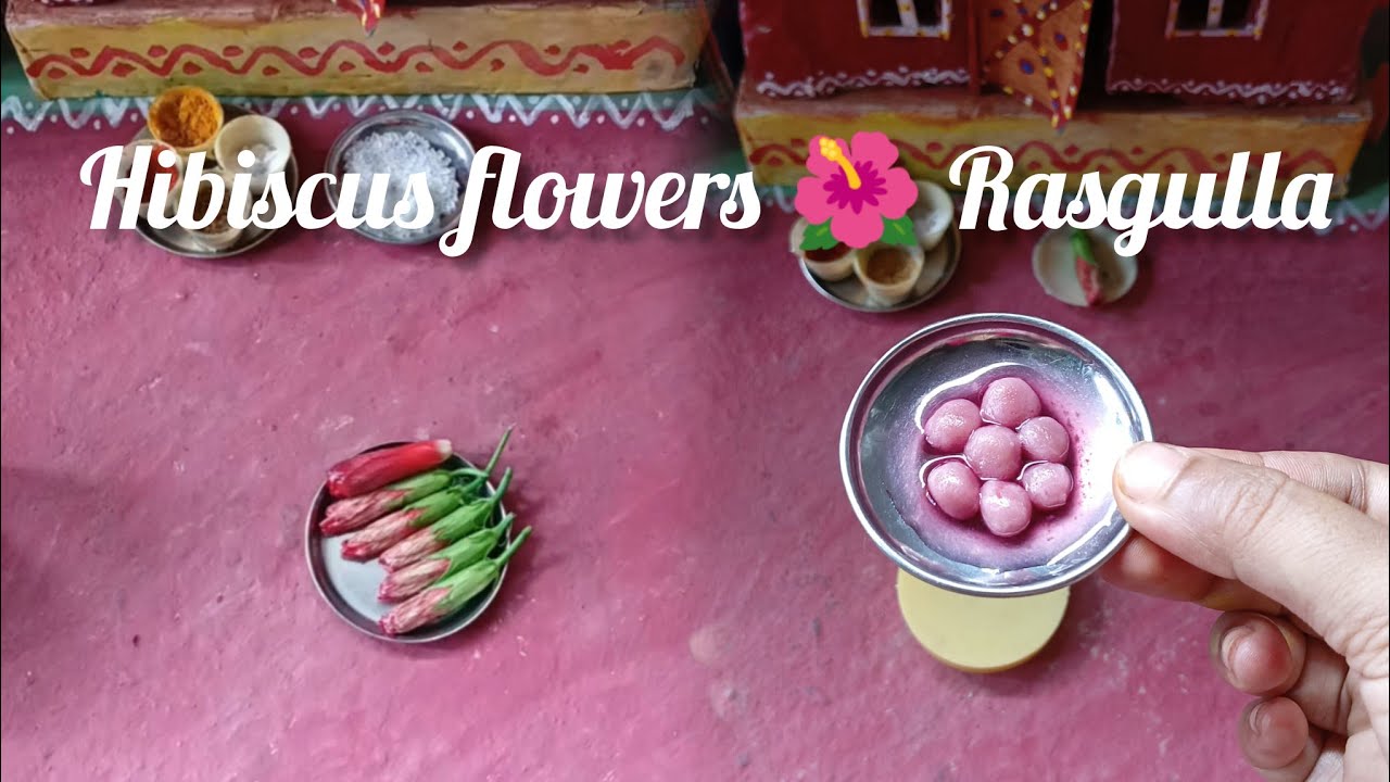 Flower Rasgulla Miniature Hibiscus 🌺 Flower Rasgulla Recipe। Miniature cooking ...