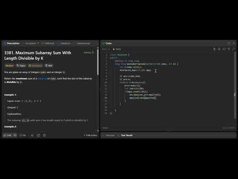 LeetCode 3381. Maximum Subarray Sum With Length Divisible by K