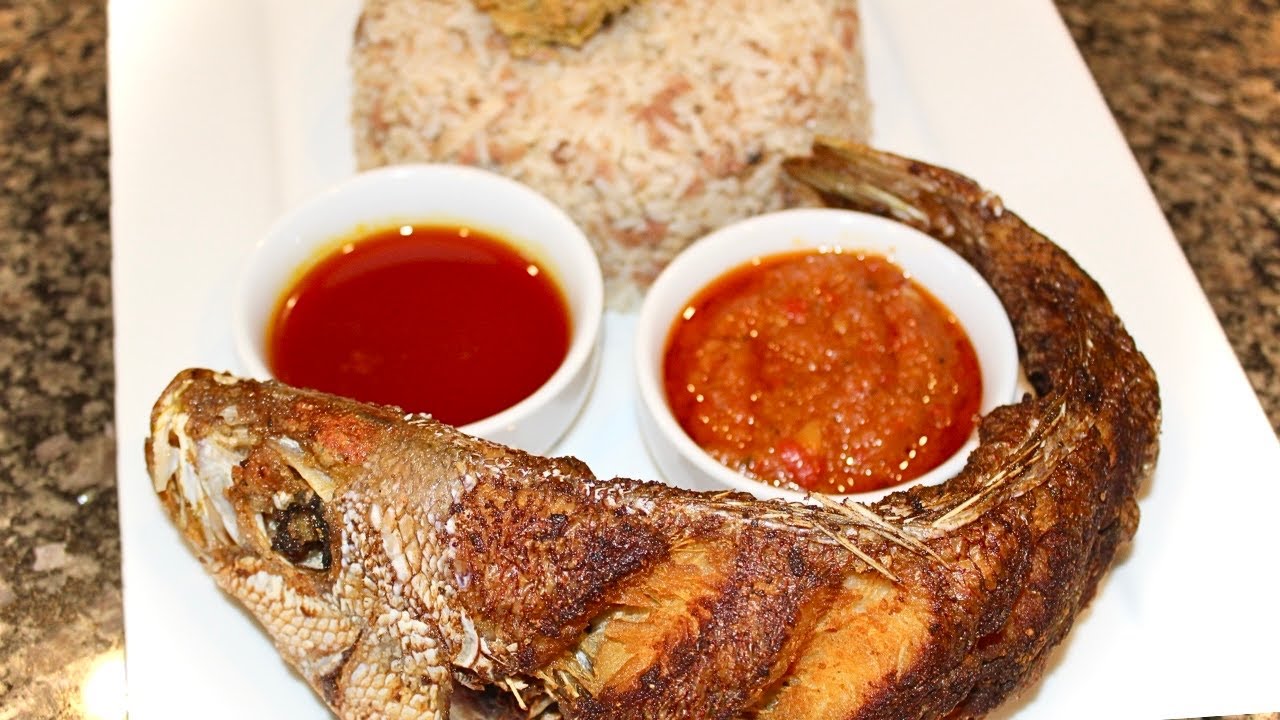LIBERIAN CORN BEEF DRY RICE | Fried Fish & Pepper Sauce - YouTube