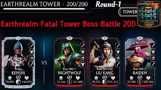 Earthrealm Fatal Tower Bosses Battle 200 & Hard Battle 184,185,189 Fight + Reward | MK Mobile