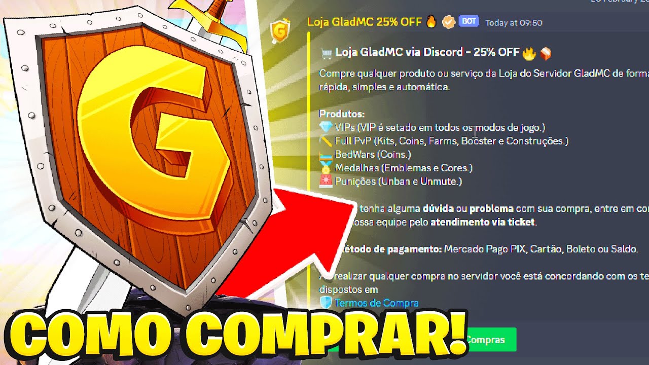 COMO COMPRAR VIP NA LOJA DO DISCORD - SERVER GLADMC MINECRAFT - YouTube