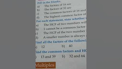 CLASS 4 MATHS CHAPTER 5 FACTORS AND MULTIPLES.. EXERCISE 5.2 Part 1